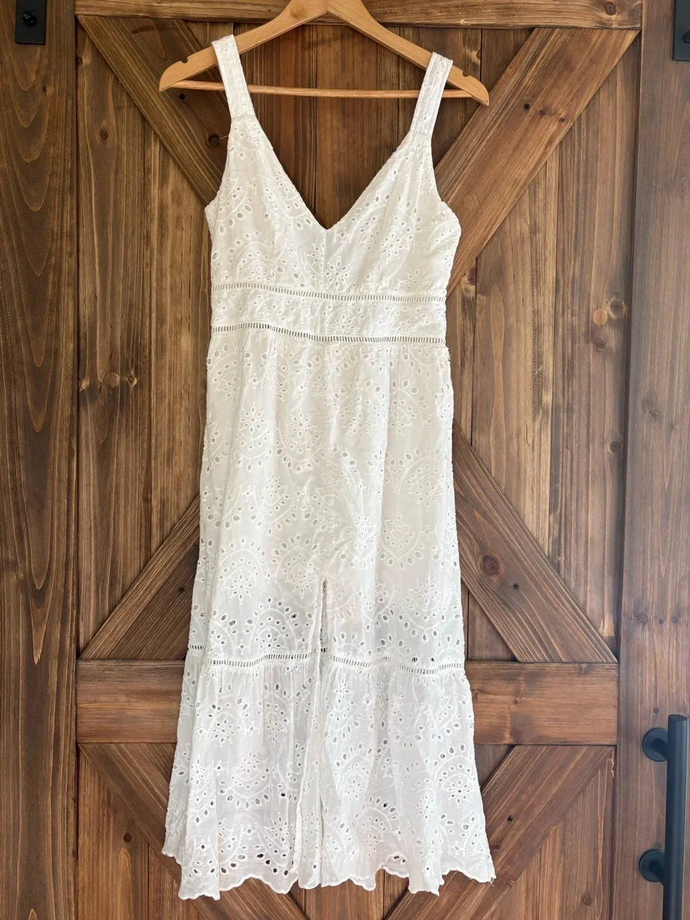 Altar'd State White Eyelet 100% Cotton Midi Coastal Cottage Dress. Size Medium - Picture 2 of 12